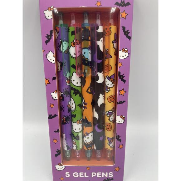 Hello Kitty Halloween Bats Gel Pens Set VHTF NEW - Fast Shipping! - Picture 2 of 4